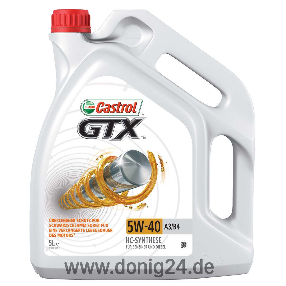 Castrol GTX 5W-40 A3/B4 (Display) 5 Ltr. Kanne