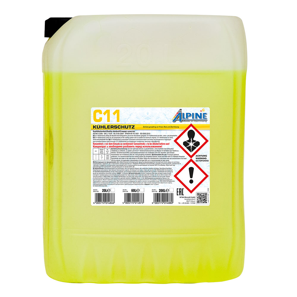 Alpine Kühlerfrostschutz C11 (gelb/hellblau) 20 Ltr. Kaniste