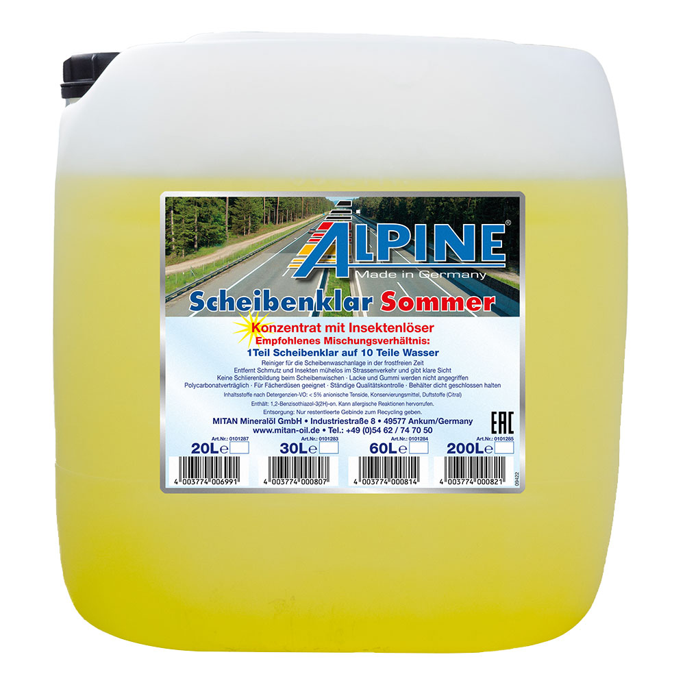 Alpine Scheibenklar Sommer 1:10 30 Ltr. Kaniste