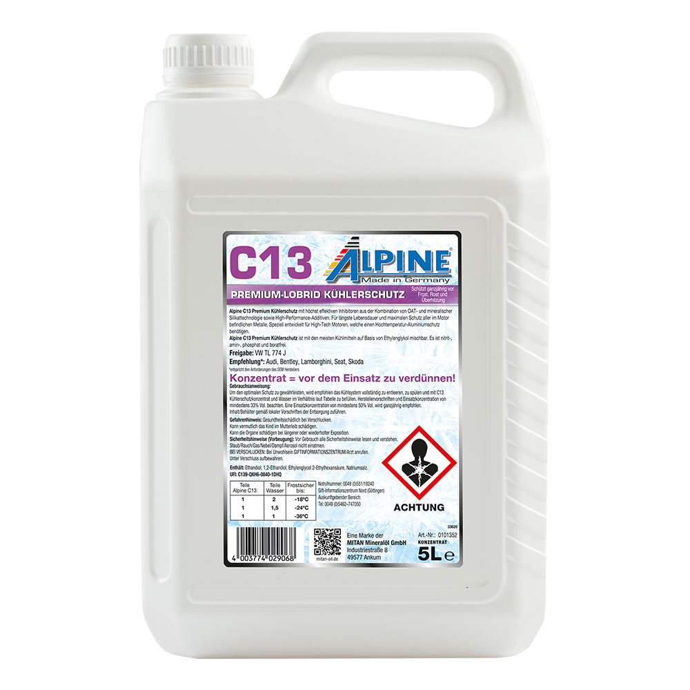 Alpine Kühlerfrostschutz C13 (violett) 5 Ltr. Kanne