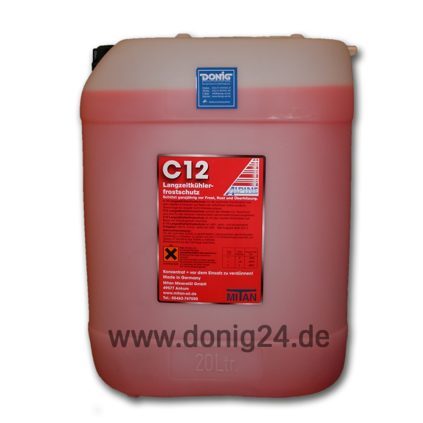 ALPINE KÜHLERFROSTSCHUTZ C12 KONZENTRAT ROT 1,5L / Antifreeze